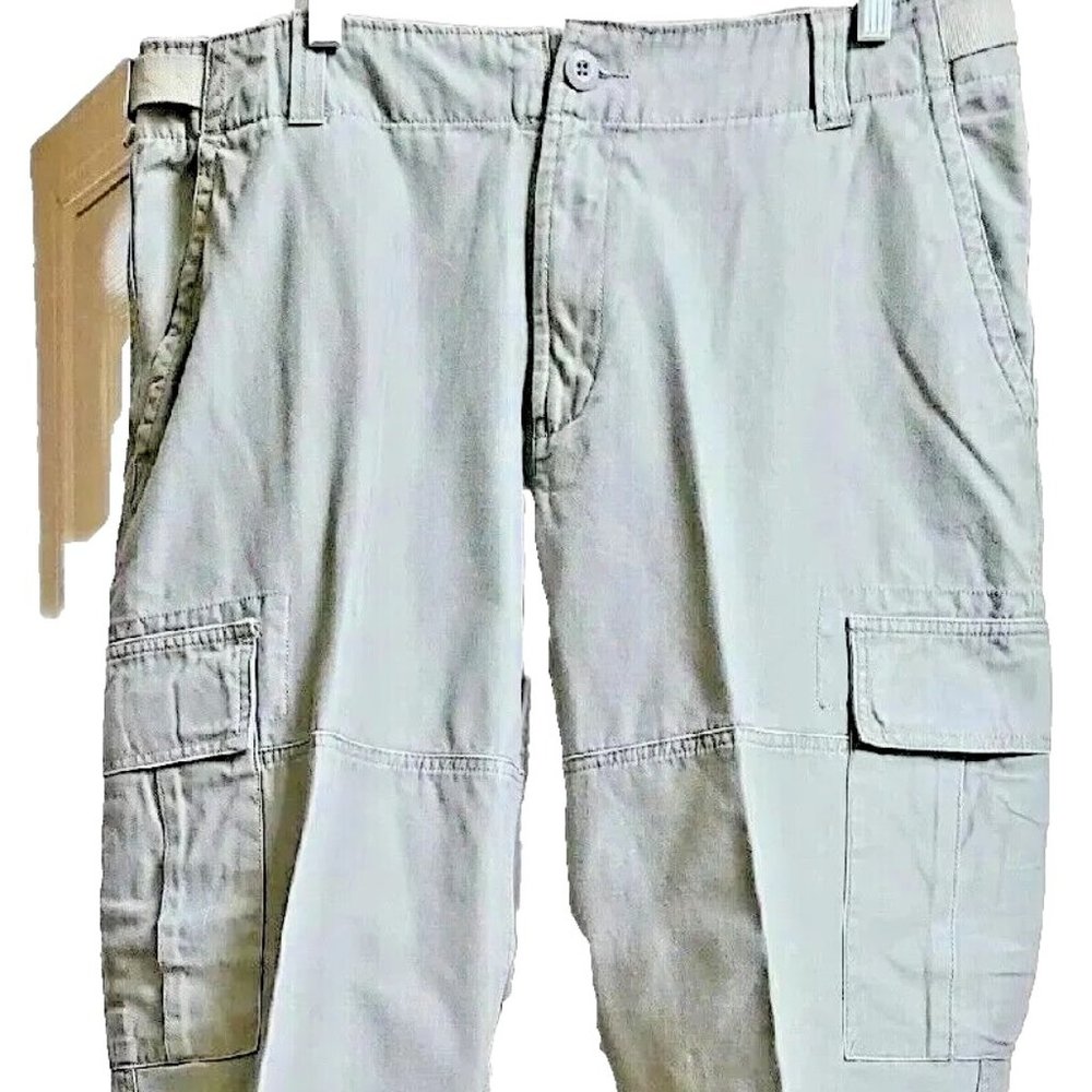 Route 66 Original Men's Cargo Pants 38x30 Adjustible Waist Straight Leg Green